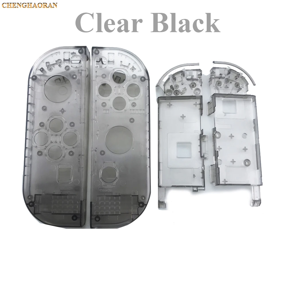 V Clear Black 1 комплект, 23 Цвета, сменный корпус, жесткий чехол для nintendo Switch NS Joy-Con, контроллер, зеленая Лицевая панель, крышка для joycon - Цвет: V Clear Black