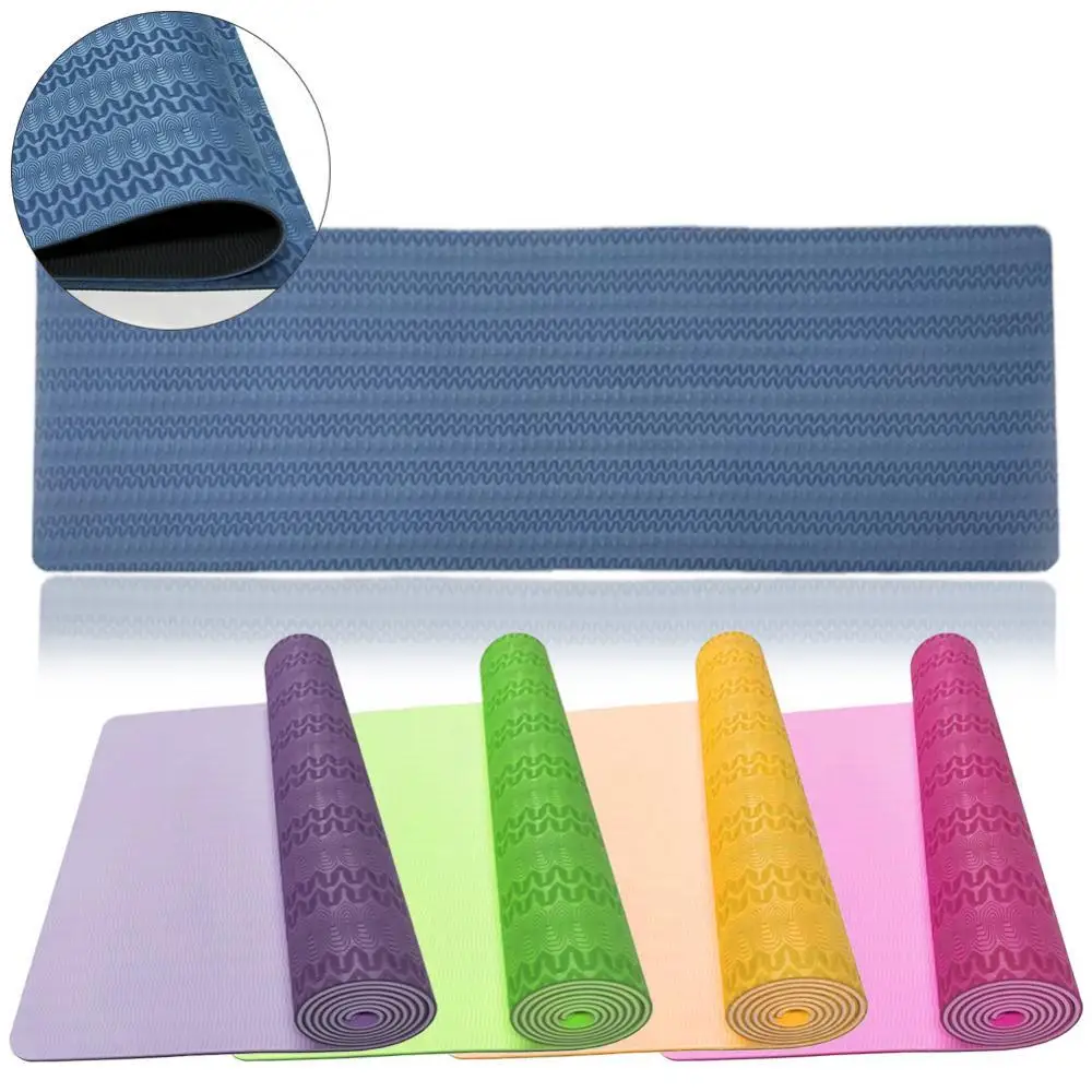 

Коврик для йоги из ТПЭ 6 мм для начинающих, экологически чистый Противоскользящий коврик для бодибилдинга, фитнеса, упражнений, пилатеса, йоги, подушка