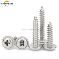 50pc m1 4 m1 7 m2 m2 6 m3 m4 din968 304 stainless steel cross phillips pan round head with washer collar self tapping wood screw