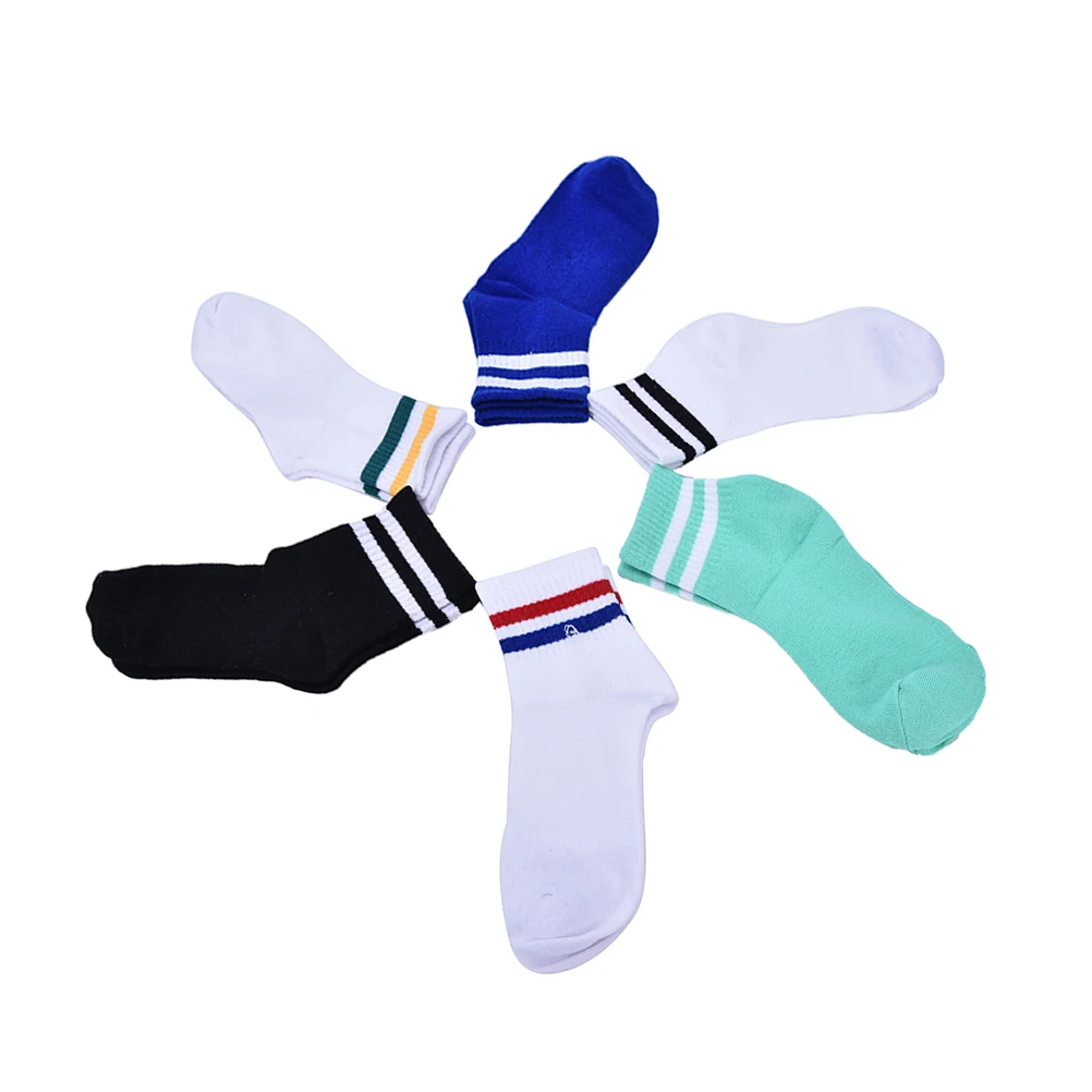 Medias de patinaje de algodón para hombre, calcetín deportivo, estilo Hip Hop, Harajuku, a rayas, colores, Unisex, 1 par