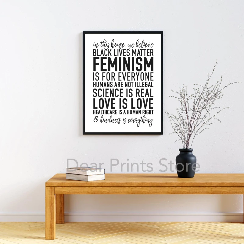 Художественные принты феминизма черная живая материя любовь цитата плакат права