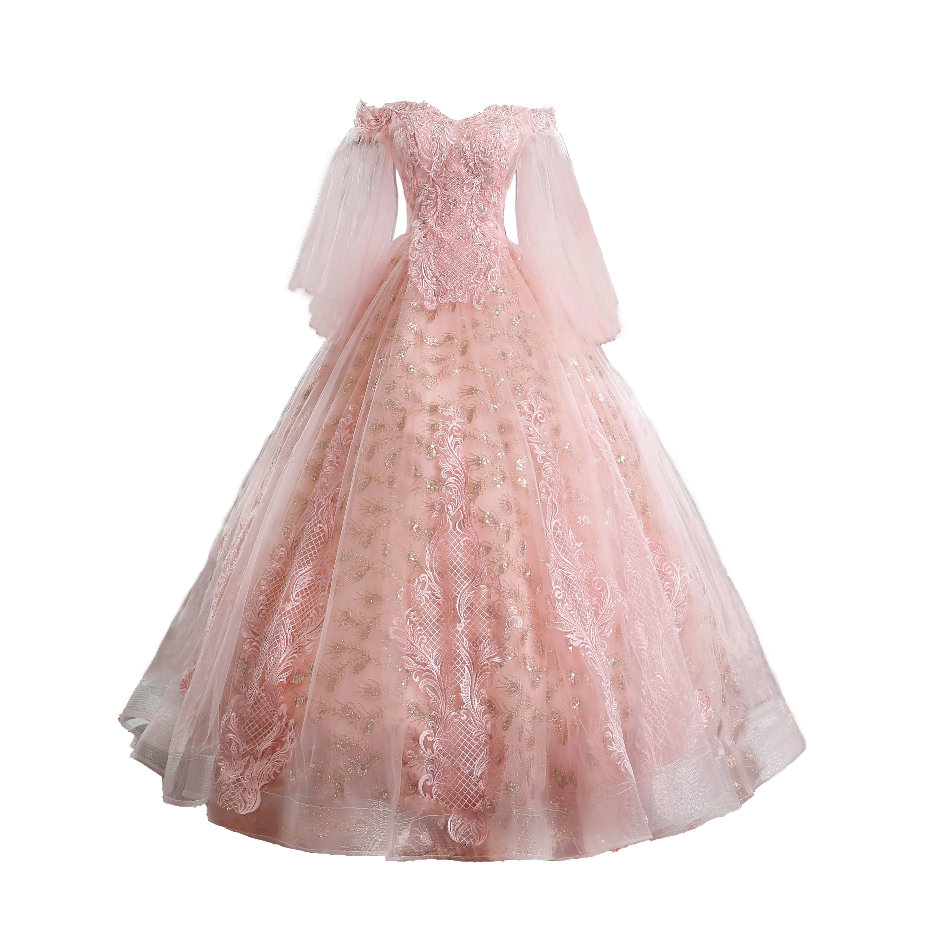 J 100% Настоящее розовое винтажное бальное платье с вышивкой в стиле барокко