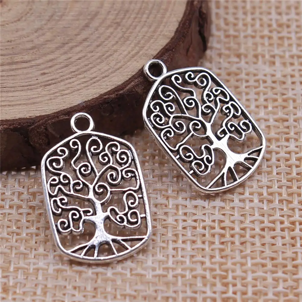 

Earring Charms For Jewelry Making 20pcs Tree Of Life Charms 15x22mm Antique Silver Plated