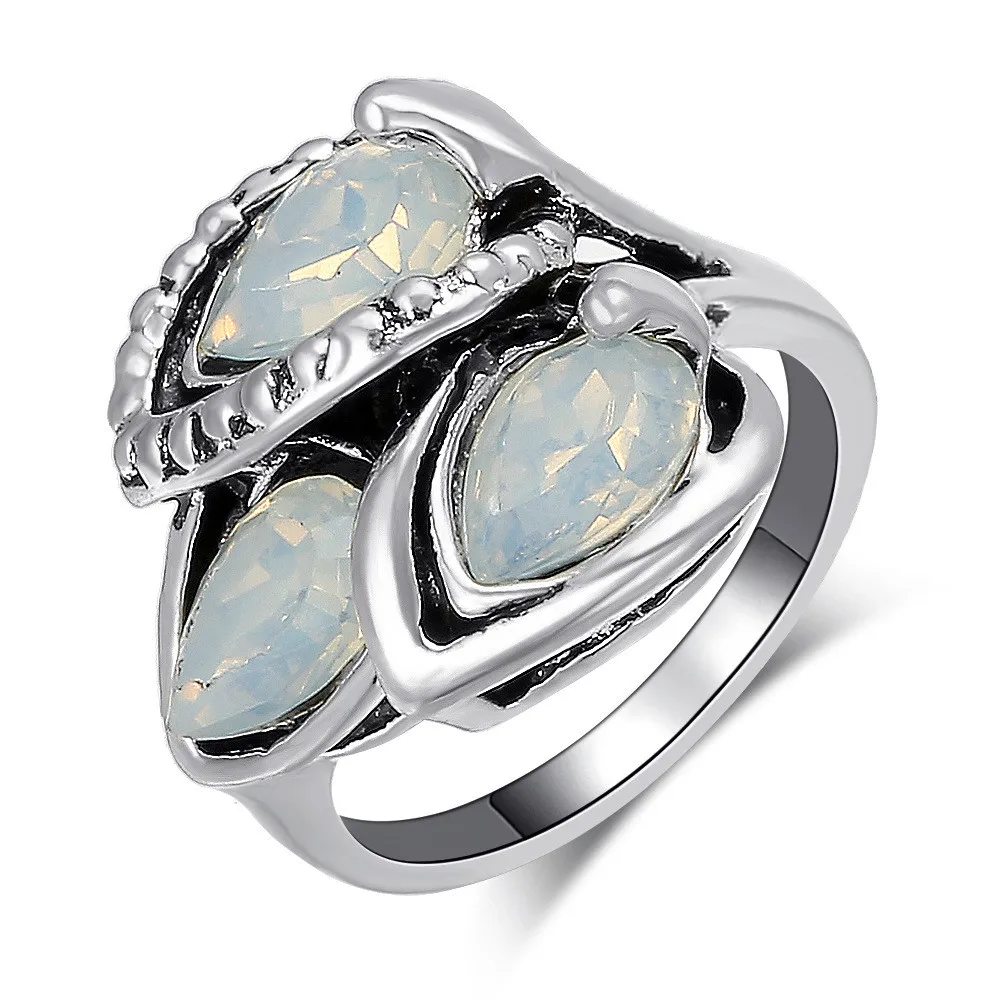 Vintage Opal кольца для женщин в европейском стиле новинка темно Стиль Цвет: старое