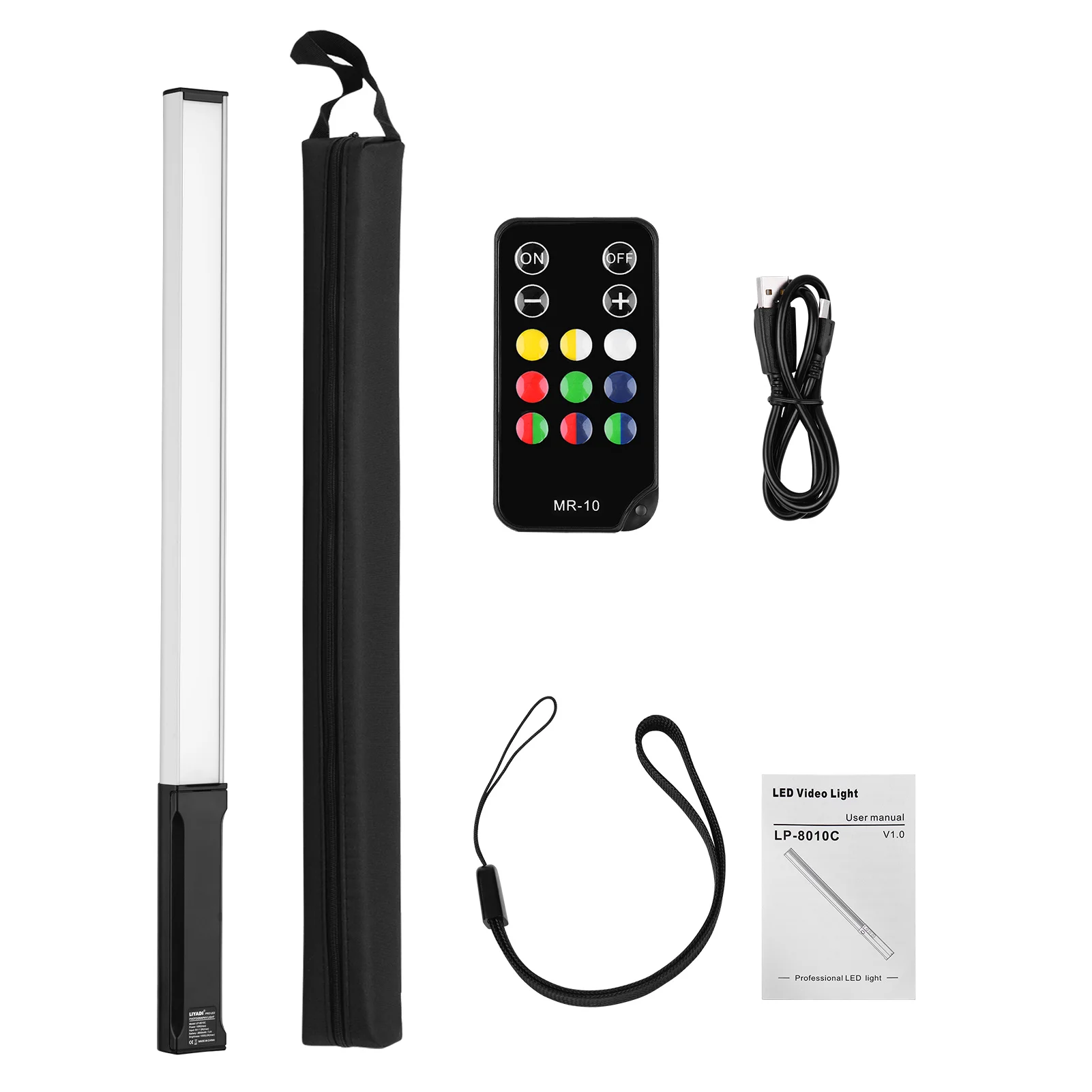 

LIYADI RGB Handheld LED Light Photography Light Stick 10 Lighting Modes 12 Brightness Levels with Remote Control Light Photo