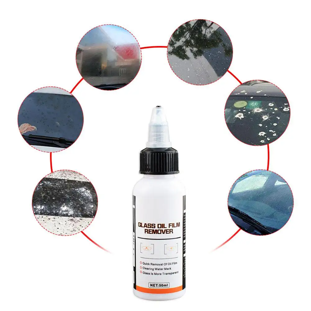 

50ML Automotive Glass Oil Film Remover Glass Coating Agent Rainproof Agent Glass Rain Mark Oil Film Remover Car Cleaning Care