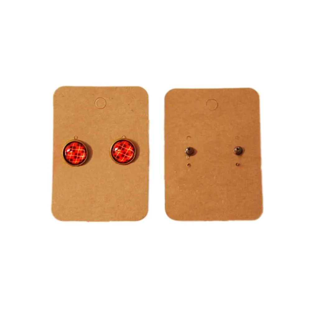 

100Pcs 2.5x3.5cm Blank Kraft Paper Ear Studs Card Hang Tag Jewelry Display Earring Crads Favor Marking Garment Prices Label Tags