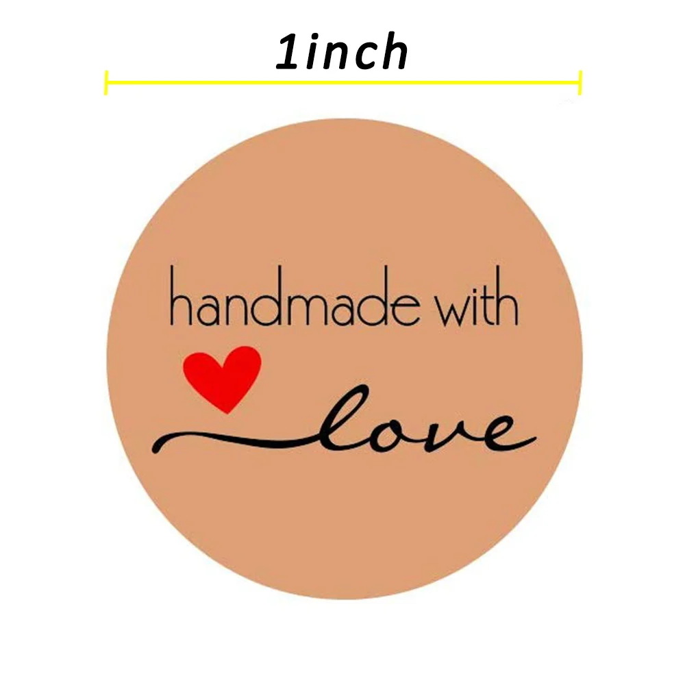 500 шт круглые натуральные наклейки ручной работы с любовью и благодарностью для