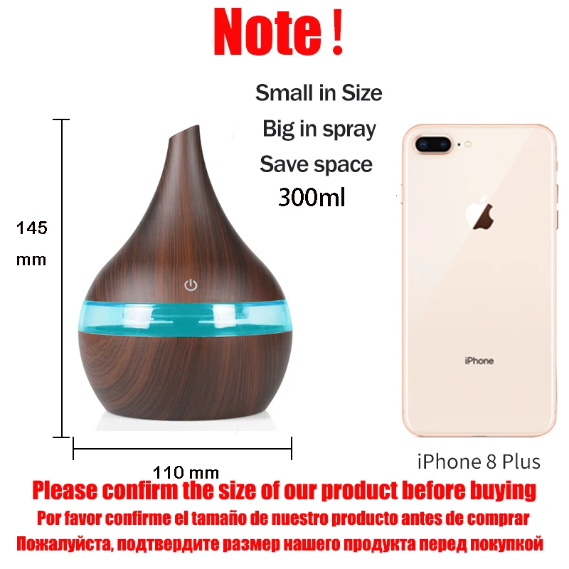 300 мл USB увлажнитель воздуха с дистанционным управлением Ароматический диффузор