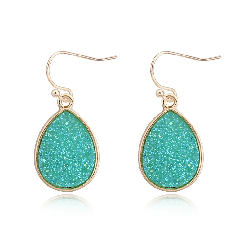Водопада красочные Druzy Drusy Серьги Мини Смола Мода известный бренд дизайнер