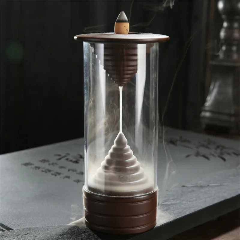 Подставка для благовоний Будды стеклянная крышка внутри ветрозащитный