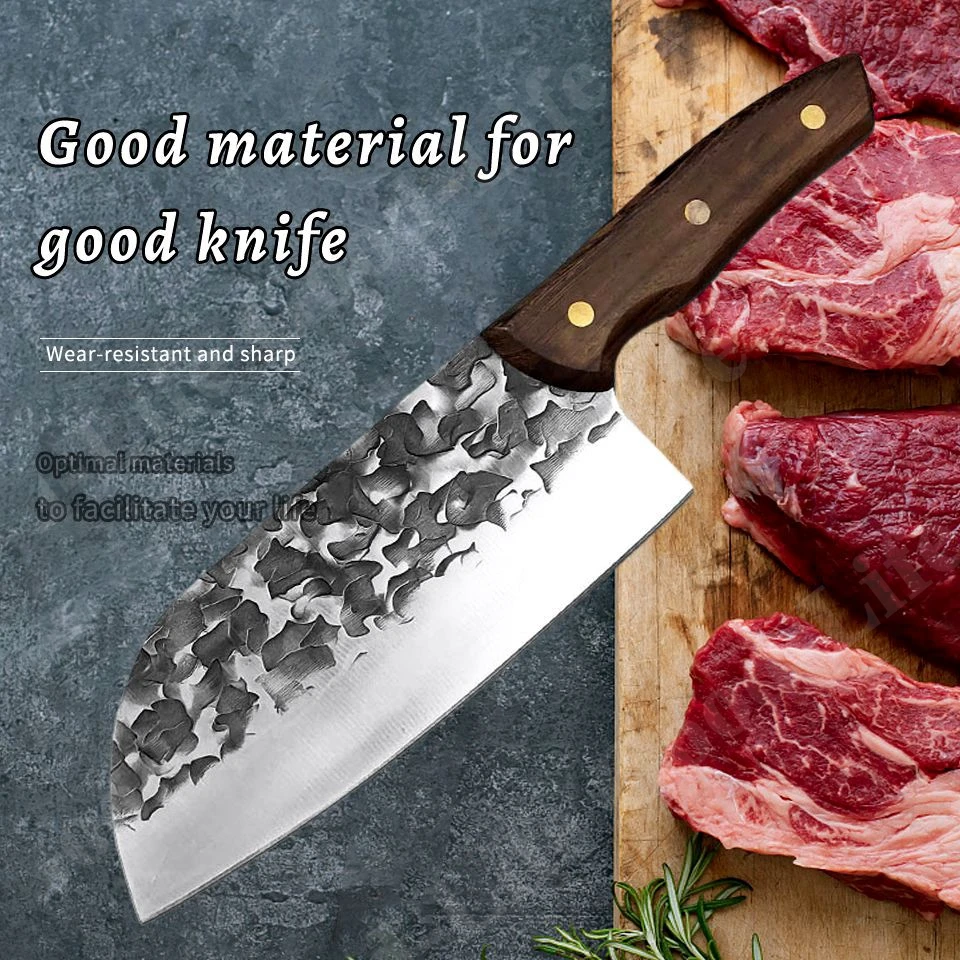 

Kitchen Knife Damascus Laser Pattern Chinese Chef Knife Forged Stainless Steel Meat Cleaver Butcher Vegetable Cutter Slicer