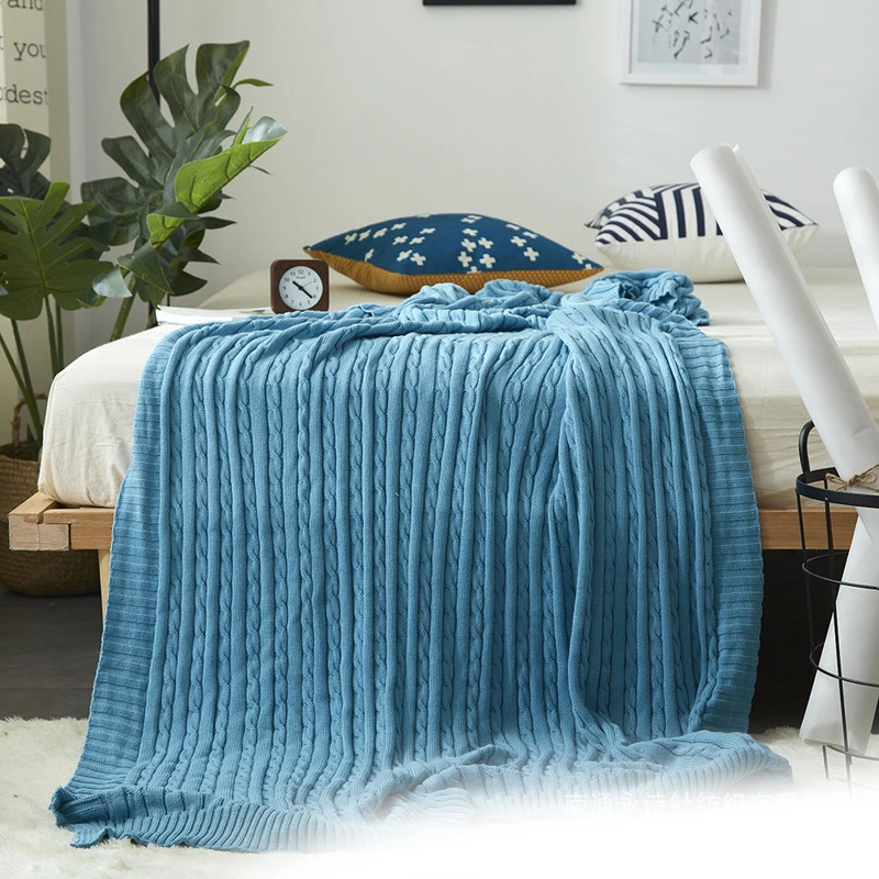 

Air conditioning Blanket Soft Warm Throw Blanket On Sofa Bed Plane Travel Plaids Adult Home Textile Solid Color Travel Blankets