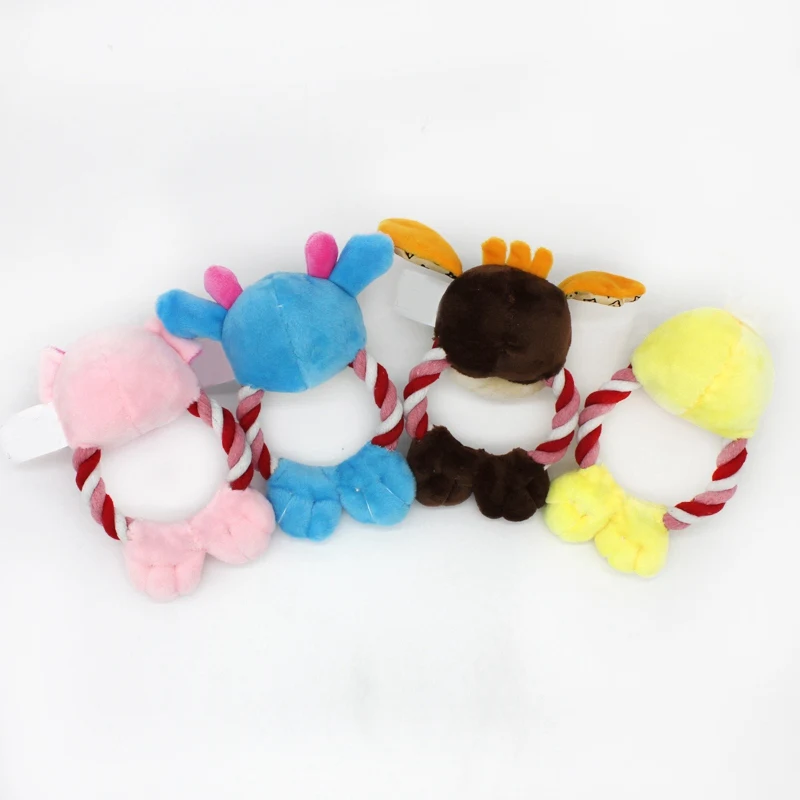 

Plush Dog Squeak Toy Fleece Animal Shaped Gift Stuffed Duck Deer For Dogs Chew Squeaker Pet Chew Toy Teeth Cleaning