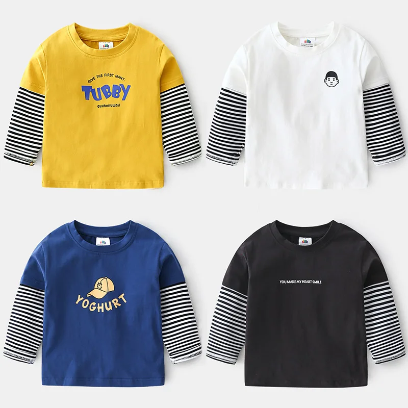 

Весна 2020, рубашки для мальчиков, повседневные топы с принтом для мальчиков, полосатые рубашки с длинными рукавами, одежда для маленьких маль...