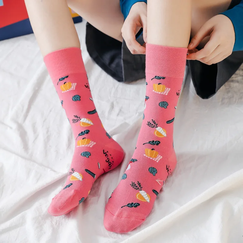

New Vegetable and Fruit Socks Women's Thin Style Trend All-match Socks Women Original Fruit Korean Version Japanese Personality