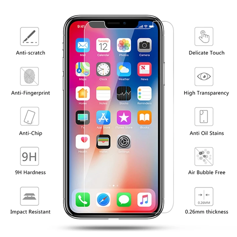 Закаленное стекло для iPhone 11 X XS Pro Max XR 7 8 Защита экрана защитное на iphone 6s Plus