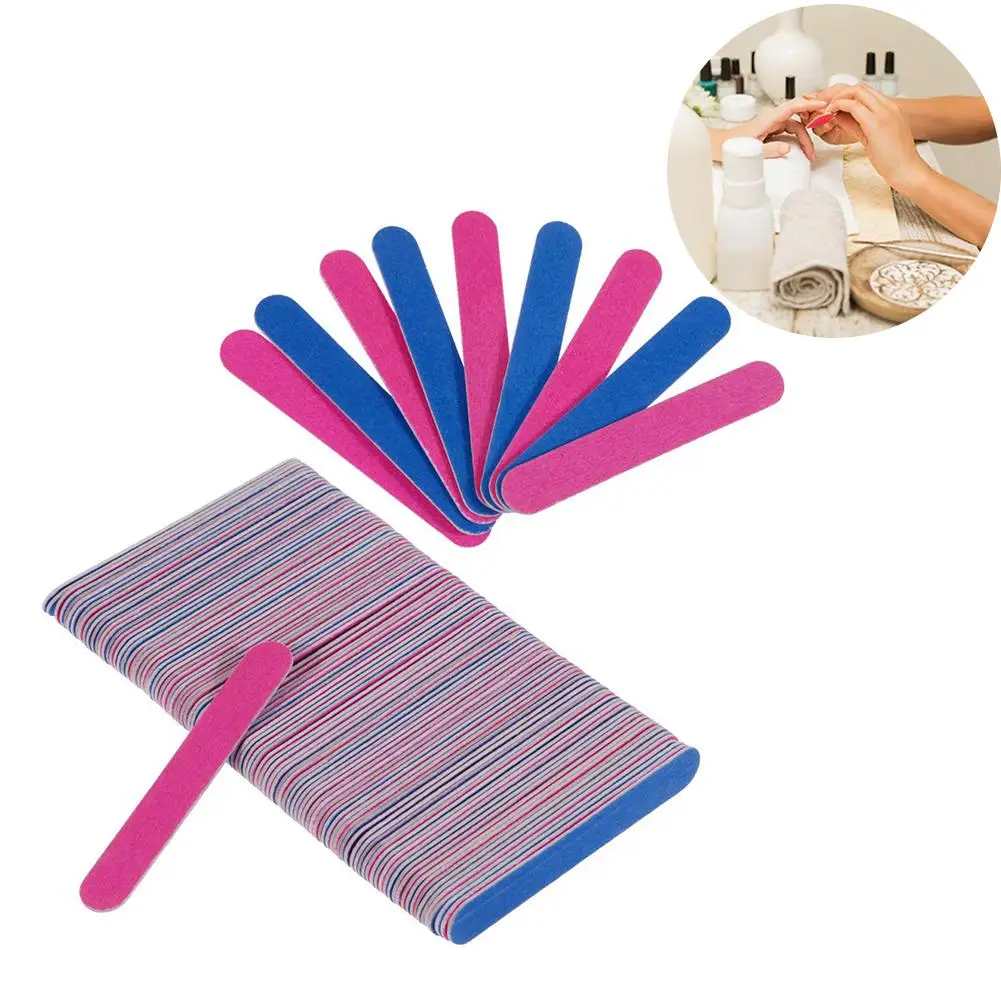 

100Pcs Home Beauty Salon Double-Sided Disposable Nail Filer Polisher Machine Gel Polish Nail File Set For Manicure Nail Art tool