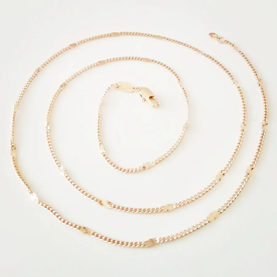 Ожерелье женское из меди под розовое золото 585 пробы 60 см|long necklace|fashion necklacenecklace