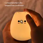 Светодиодный Творческий мультфильм Маленький милый 7 цветов кошка силиконовый ночсветильник лампа Изменение цвета детская спальня атмосфера