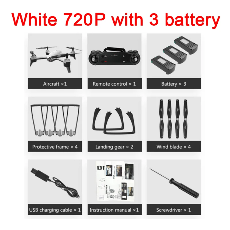 white 720P ba 3 SG106 HD Дрон с двойной камерой 1080 P/4 K WiFi FPV в режиме реального времени воздушная видео широкоугольный оптический поток RC Квадрокоптер вертолет игрушки - Цвет: white 720P ba 3