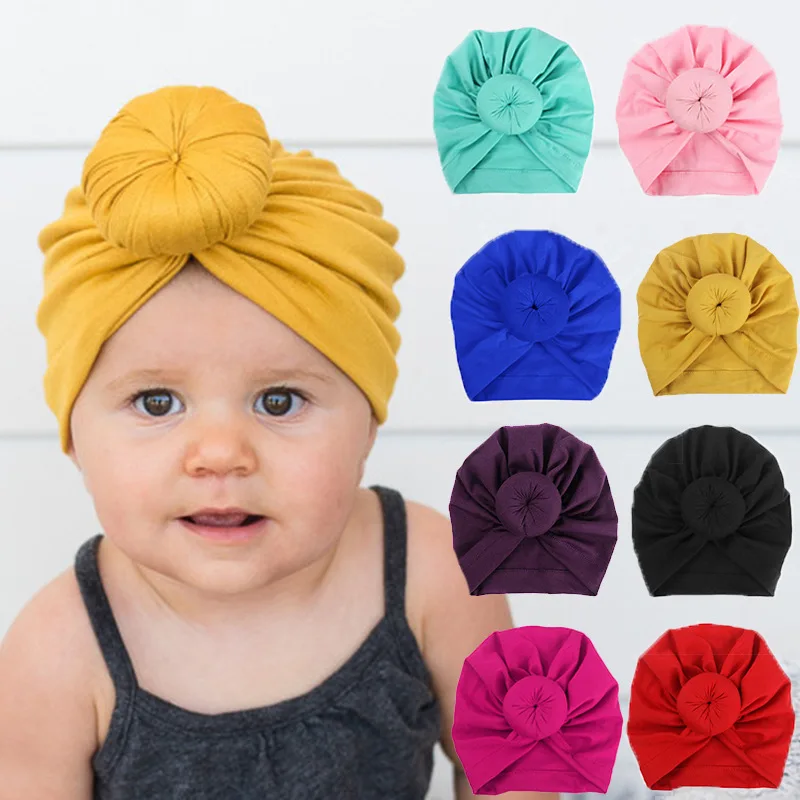 

Милые повязки на голову для новорожденных Детская чалма головные уборы для мальчиков и девочек облегающие шапки головные уборы для младенц...