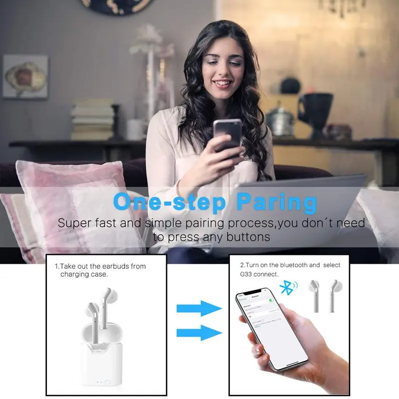H17T TWS Wireless Earbuds Bluetooth Headset 5.0 Hi-fi Sound True Stereo Earphone with 35Hrs Playback Charging Case | Электроника