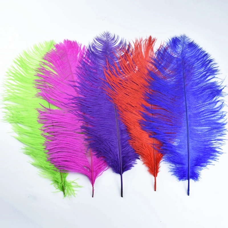 

10Pcs/Lot Colored Ostrich Feathers for Crafts 35-40CM 14-16" Feathers Ostrich Plumes Home Wedding Decoration Carnaval Assesoires