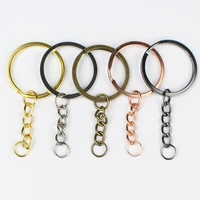 10pcslot key ring key chain gold rhodium antique bronze 60mm long round split keychain keyrings diy key chain accessories