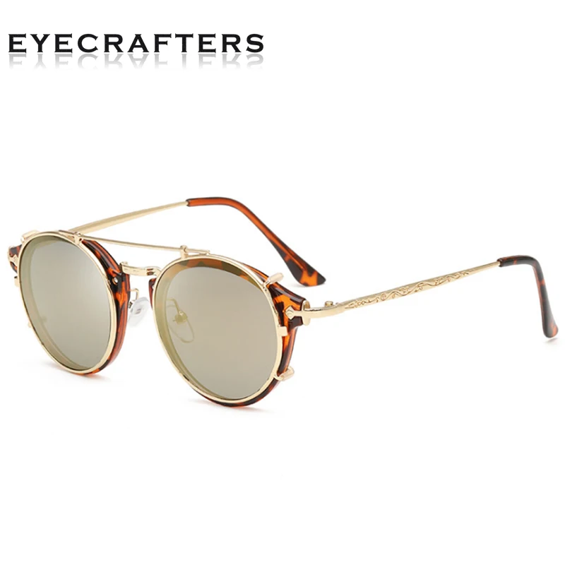 EYECRAFTERS женский модный дизайн Винтажный двойной мост съемные стимпанк брендовые
