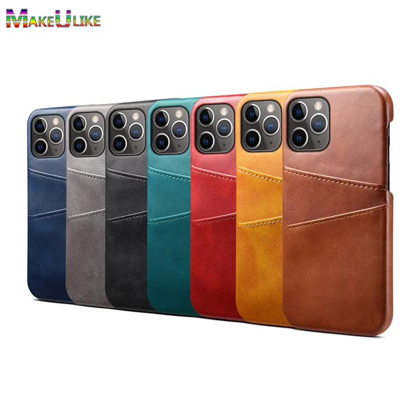

Case For iPhone 13 12 11 Pro Max Mini 11Pro 12Pro 6 6S 7 8 Plus X XR XS Max SE 2020 Case 2 Card Slot PU Leather Hard Back Cover