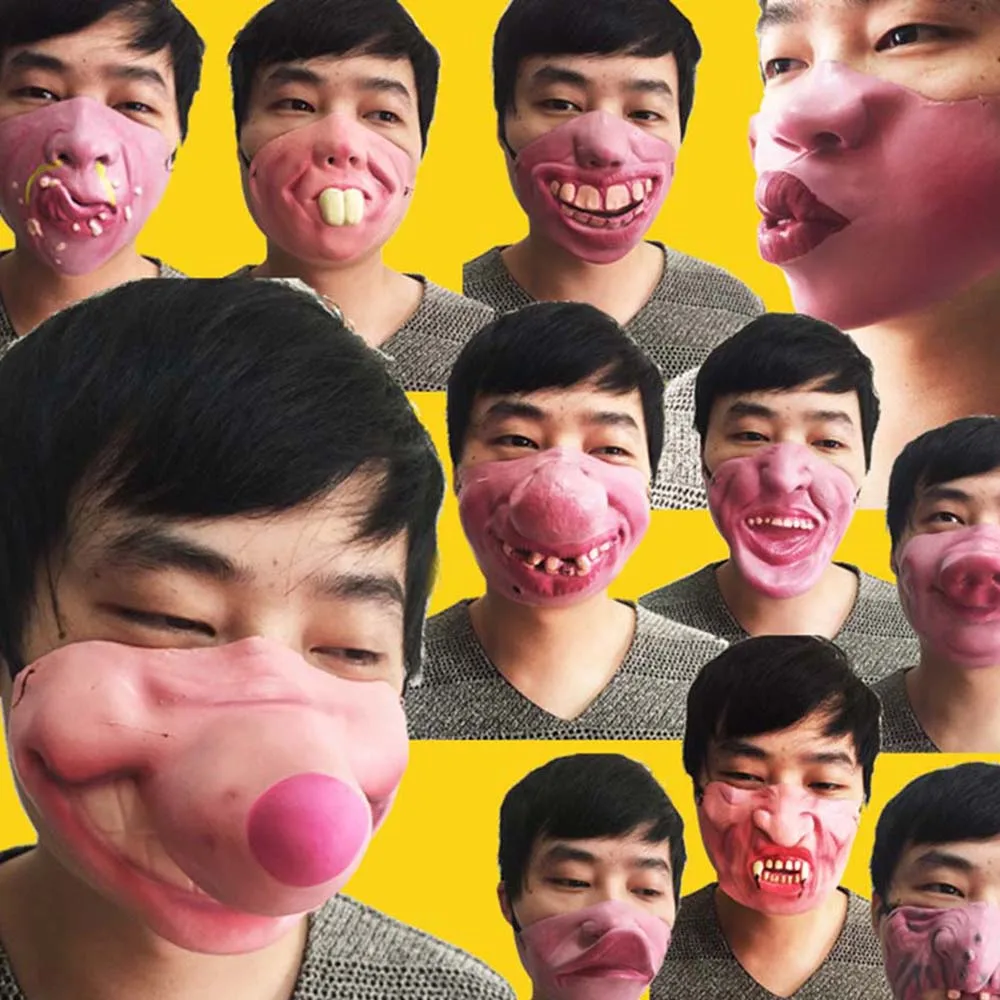 Смешная и страшная латексная маска клоуна на половину лица Вечерние Маски для