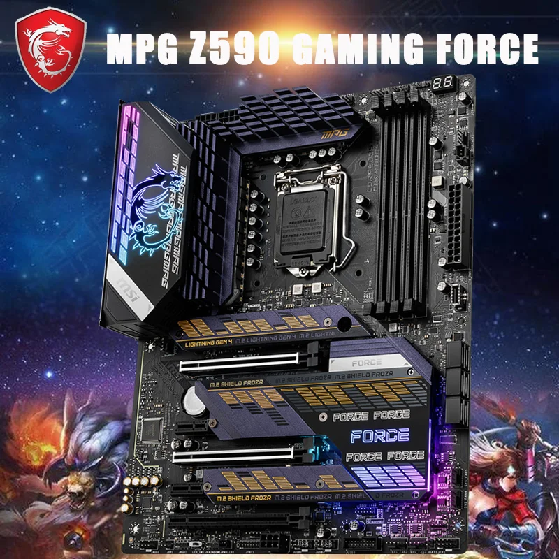 Günstig MSI MEG Z590 GAMING KRAFT Motherboard LGA 1200 DDR4 128GB 10th/11th-Gen CPU PCI-E 4,0 Overlocking Desktop Z590 Placa-Mãe 1200