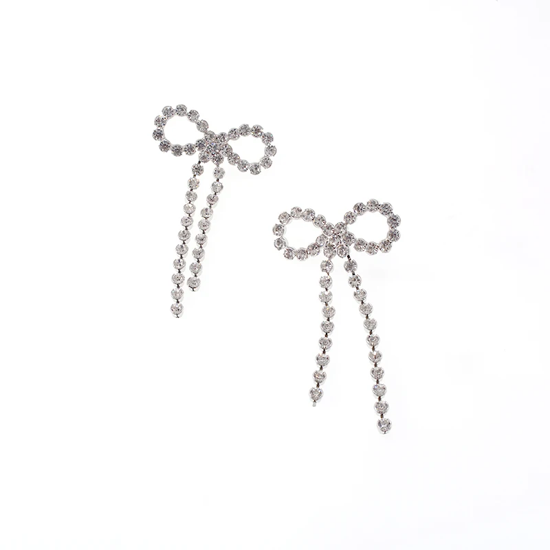 Baroque Style Simple Chain String Drop Earrings Bowknot Long Tassel Earring Statement Bow Gift Hiphop jewelry | Украшения и