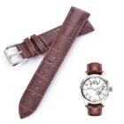 Ремешок из натуральной кожи для наручных часов, модный мужской и женский браслет с бамбуковым узором и пряжкой с язычком, аксессуары для часов