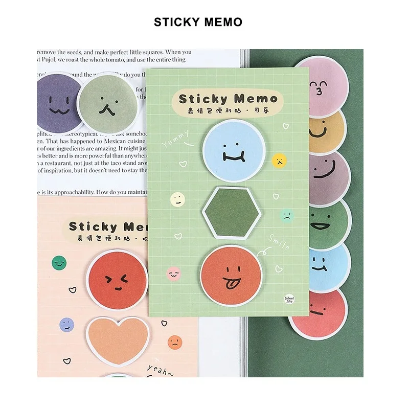6 шт. милый цвет лица липкий набор заметок мини эмоция клейкий пост блокнот