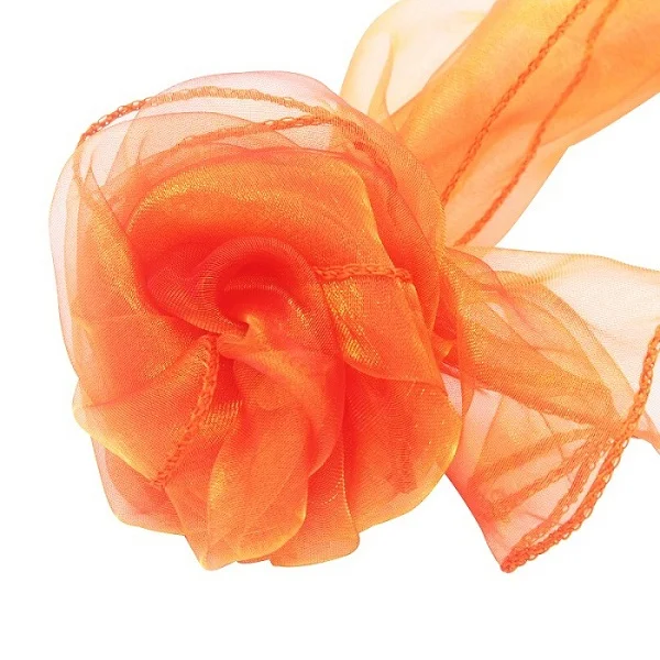 Coral Orange 50 шт., 18x275 см, темно-Коралловый Свадебный Чехол для стула из органзы, пояс с бантом, свадебное украшение для банкета и вечеринки - Цвет: Coral Orange