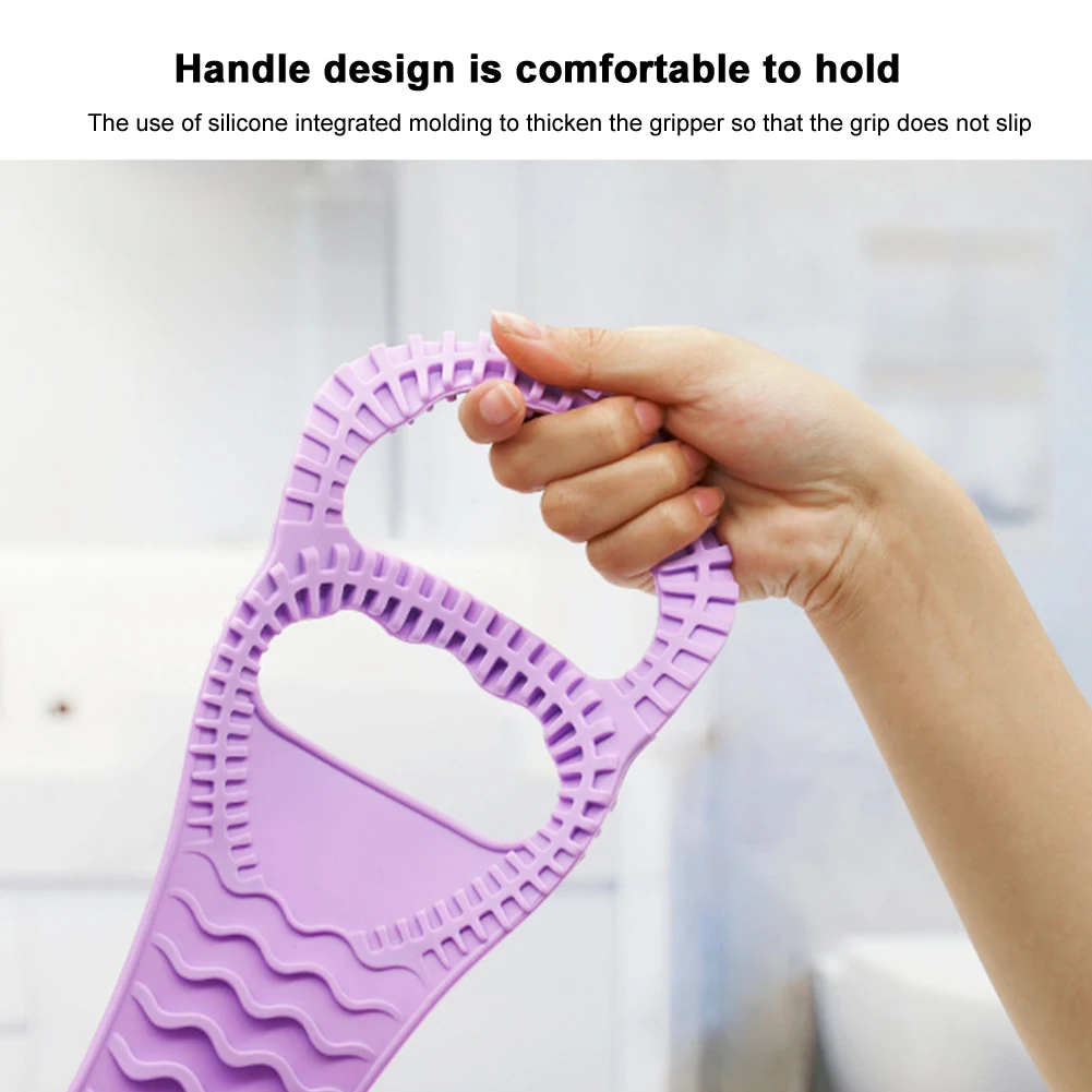 

Remove Ash Overlength Unisex For Shower Body Easy Clean Soft Strong Rub Double-sided Massage Silicone Back Scrubber Bath Brush