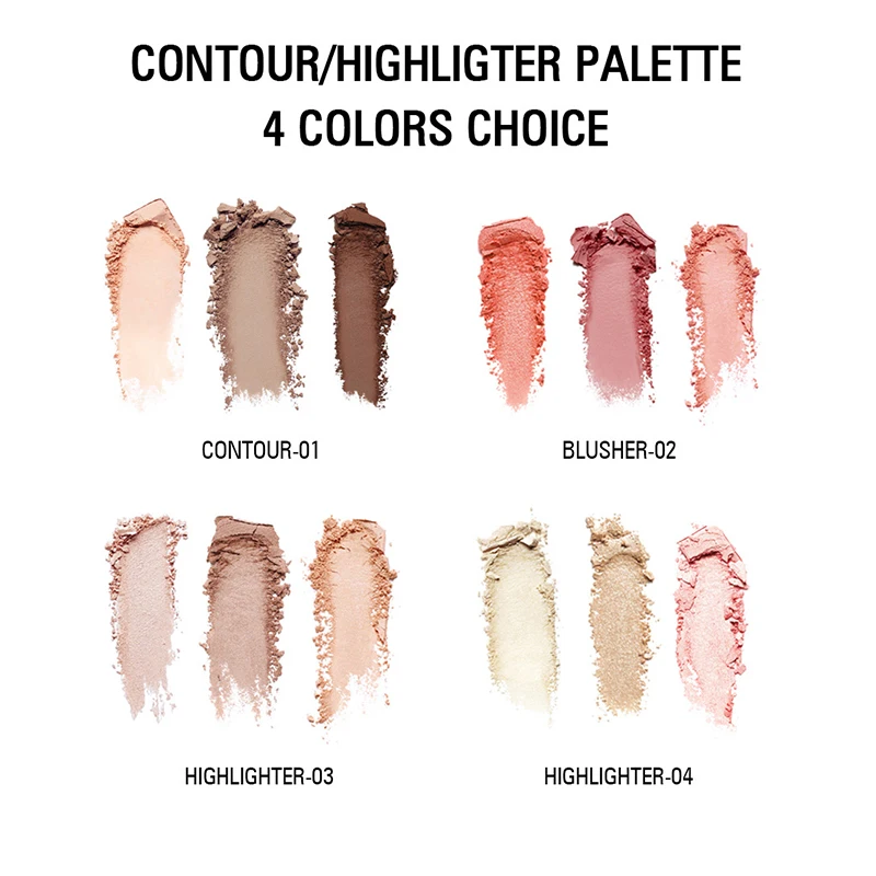 SACE LADY 3 цвета Хайлайтер для макияжа набор осветления лица контурная сияющая