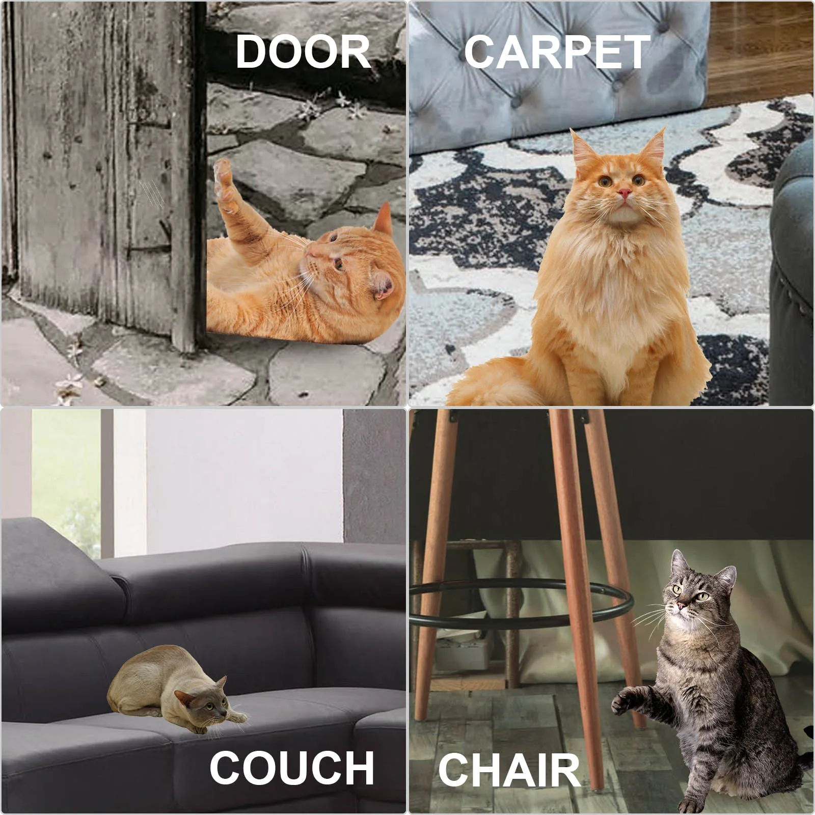 

Anti Cat Scratcher Guard Post Furniture Couch Sofa Protector Cat Scraper Deterrent Tape Paw Pads Carpet Protector Self-Adhesive