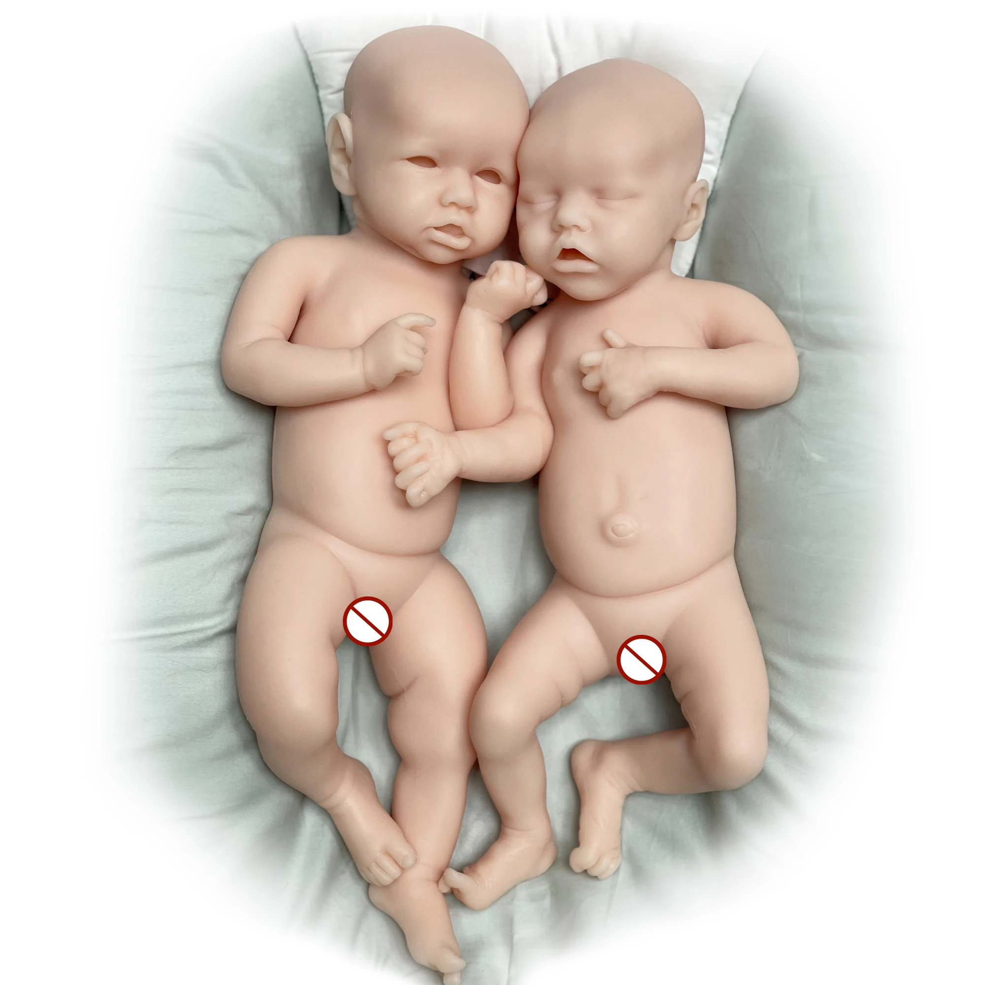 

ACESTAR Reborn Baby Doll Kit Full Body Solid Platinum Silicone Real Unpainted Blank Newborn Girls Kits 17in 19in 43cm 48cm