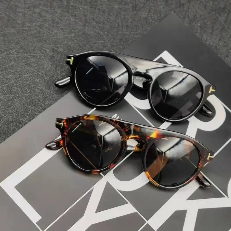 Ретро черные круглые солнцезащитные очки в стиле стимпанк Мужские Винтажные