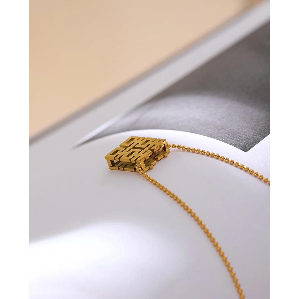 Ожерелье-подвеска из нержавеющей стали с китайским иероглифом - купить по