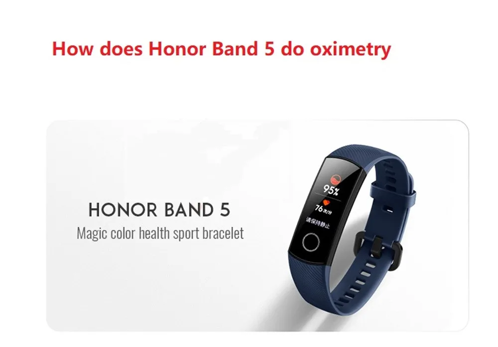 2019NEW huawei Honor Band 5 Смарт-браслет Amoled цвет 0,95 сенсорный экран AI Высокое качество