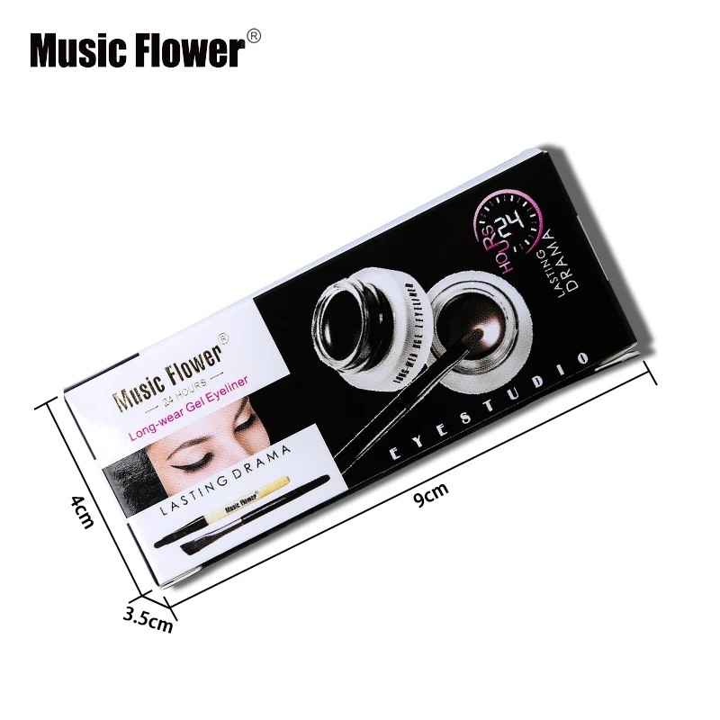Музыкальный Цветок Лучший 2 в 1 коричневый + черный гель для подводки глаз макияжа