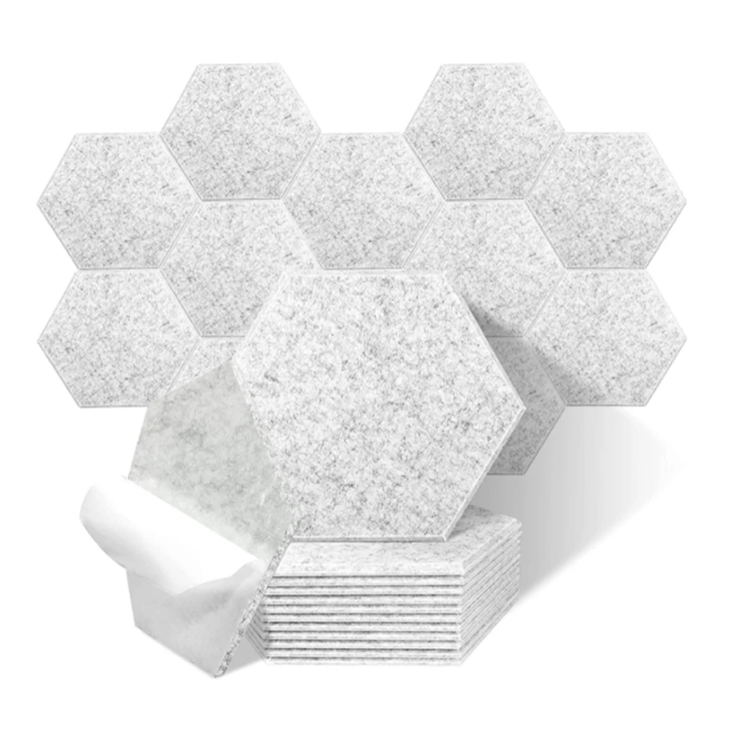 

12 Pcs Acoustic Panels,Hexagon Noise Reduction Panels,Sound Insulation Foam Pads,for Wall Decoration&Acoustic Treatment