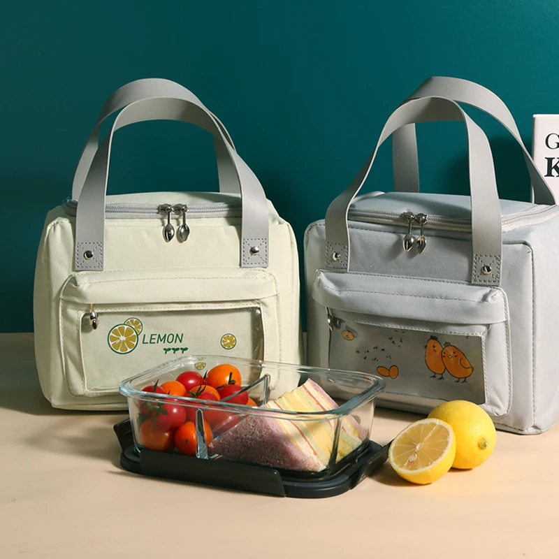 

Kawaii Lunch Bag For Women Large Waterproof Storage Bag Lunch Box Concise Portable Thermal Breakfast Box Picnic Travel WY254