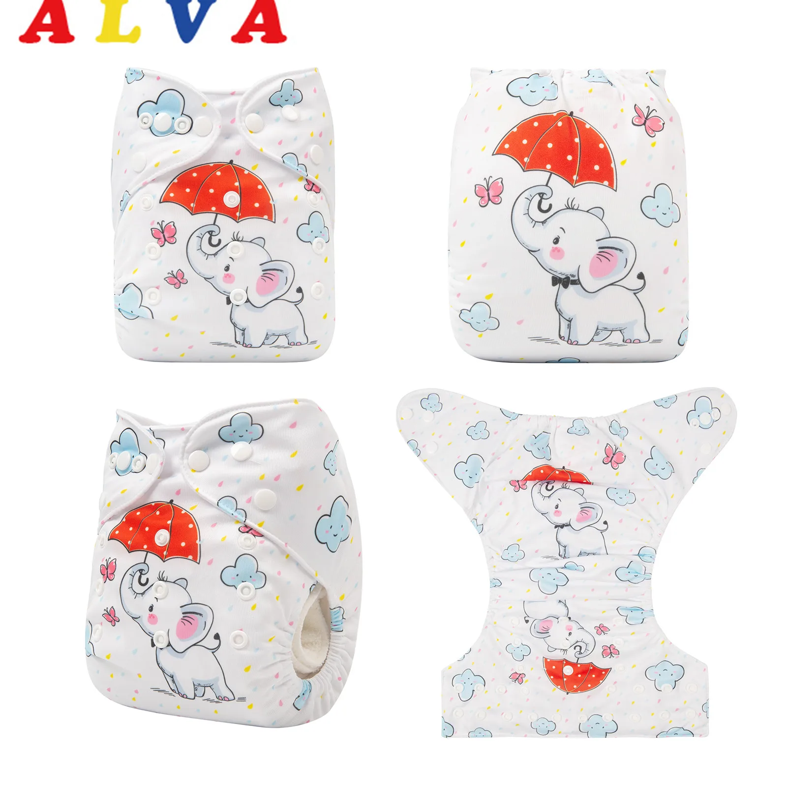Моющиеся Современные тканевые подгузники ALVABABY с цифровой позиционной печатью