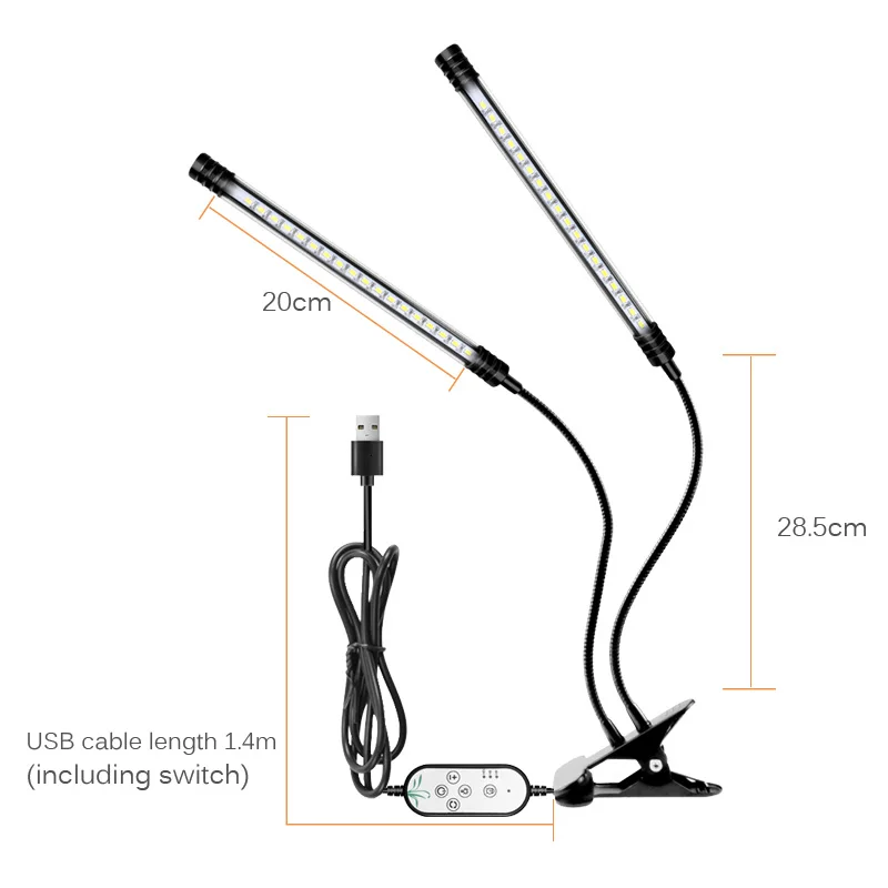 Полный спектр фитолампами DC5V USB светодиодный Grow светильник с пультом