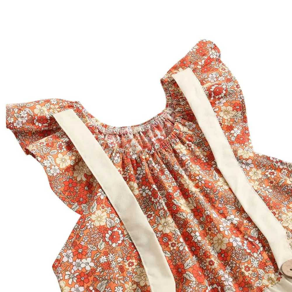 

Summer Baby Girls Floral Bodysuit Infant Toddler Cute Short Sleeve Rompers Jumpsuits